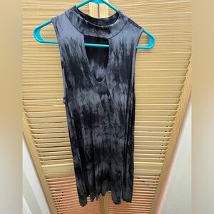 Ginger G high neck cutout sleeveless tie-dye dress